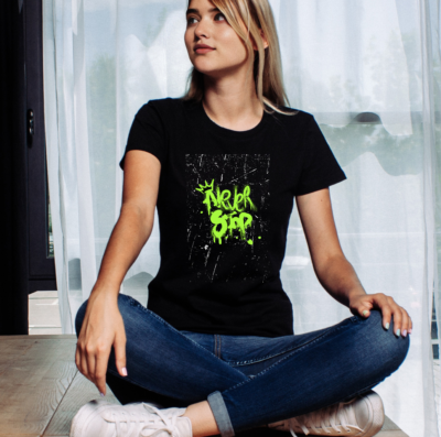 never stop women t-shirt