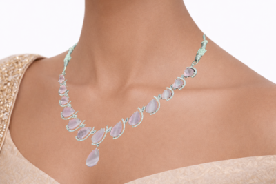 Miyora MYJ25004 statement necklace set cubic zirconia Baby Pink front 3 Miyora MYJ25004 statement necklace set cubic zirconia Baby Pink front 3