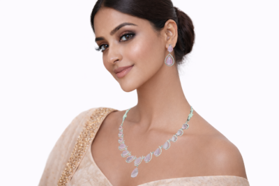 Miyora MYJ25004 statement necklace set cubic zirconia Baby Pink front 4 Miyora MYJ25004 statement necklace set cubic zirconia Baby Pink front 4