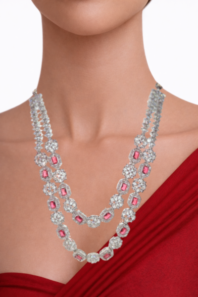 Miyora MYJ25005 statement necklace set cubic zirconia Ruby Red front 3 Miyora MYJ25005 statement necklace set cubic zirconia Ruby Red front 3