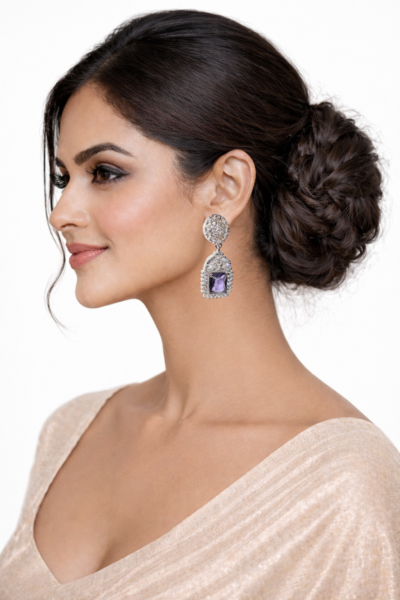 Miyora MYJ25006 necklace set cubic zirconia Smokey Blue Front 2