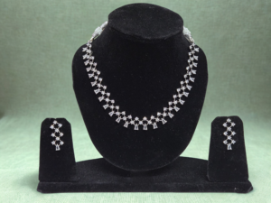 Miyora MYJ25007 statement necklace set cubic zirconia white front necklace and earrings set