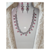 Miyora MYJ25008 statement necklace set cubic zirconia Rose Pink front Miyora MYJ25008 statement necklace set cubic zirconia Rose Pink front necklace and earrings set