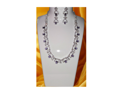 Miyora MYJ25010 statement necklace set cubic zirconia Purple front Miyora MYJ25010 statement necklace set cubic zirconia Purple front. Necklace and Earrings Set