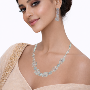 Miyora MYJ25012 statement necklace set cubic zirconia Light Pink front 6 elite necklace and earrings set