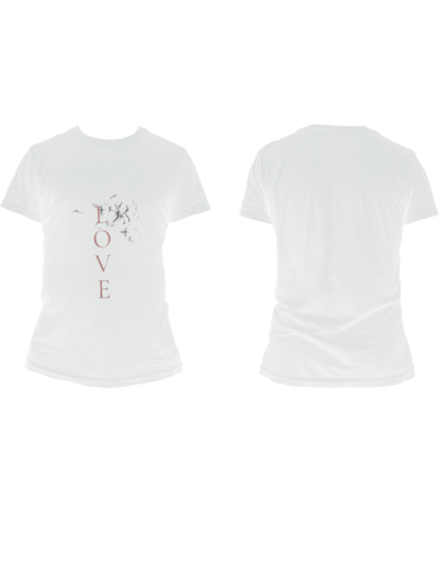 love graphic t shirt for women front and back 1