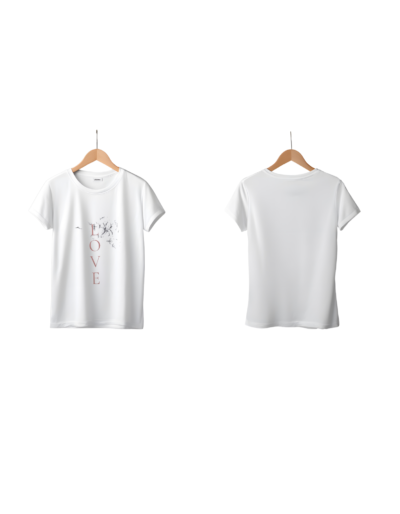 love graphic t shirt for women front and back 2